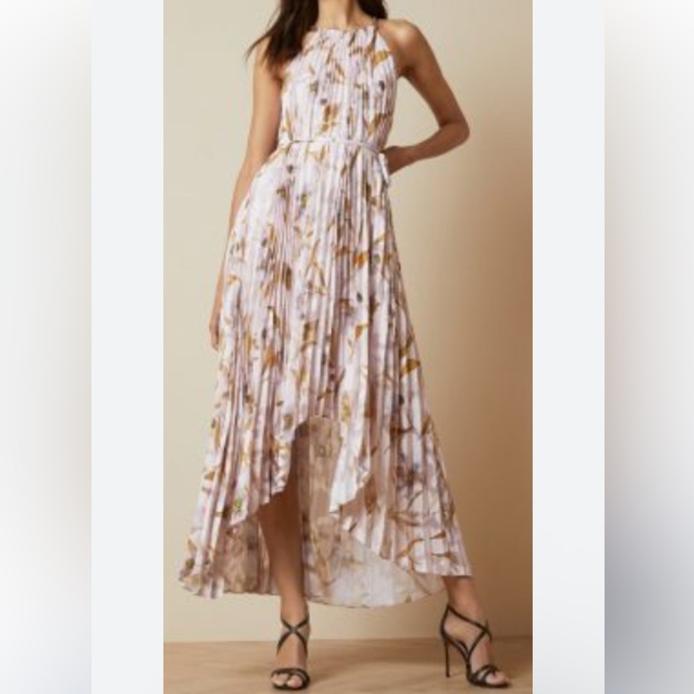 Floral High-Low Maxi Dress Ted Baker Dixxie Cabana Floral Pleated Belted Dress